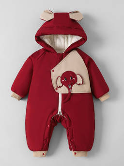 Hopscotch - Elephant Applique Hooded Romper