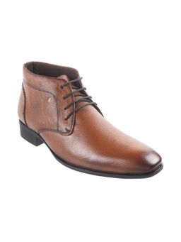 Metro - Men Formal Leather Tan Lace Ups Boots