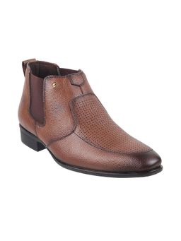 Metro - Men Formal Leather Tan Chelsea Boots