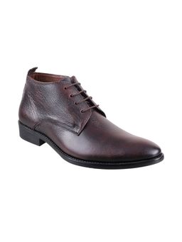 Mochi - Men Formal Leather Brown Lace Ups Boots