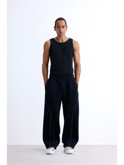 Bonkers Corner - Black Solid Fit Trackpant