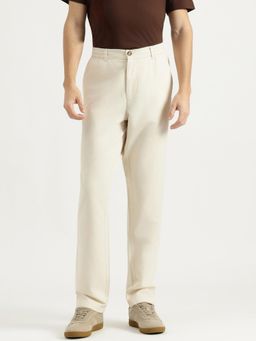 United Colors of Benetton - Off White Solid Relaxed Fit Trouser