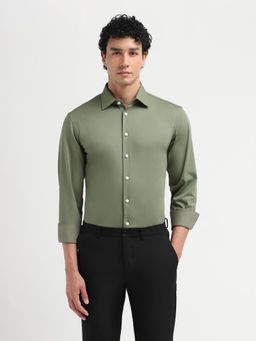 SELECTED HOMME - Green Solid Slim Fit Shirt