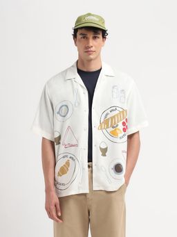 SELECTED HOMME - White Printed Relaxed Fit Shirt