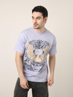 BLNK - Lavender Printed Relaxed Fit T-shirt