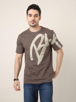 BLNK - Grey Printed Relaxed Fit T-shirt
