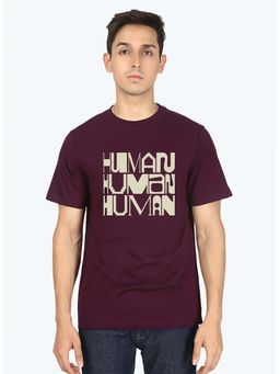 Bene Kleed - Burgundy Printed Regular Fit T-shirt