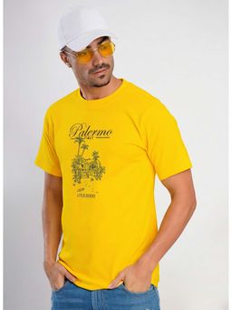 Bene Kleed - Yellow Printed Regular Fit T-shirt