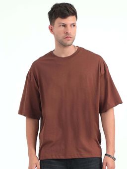 Espanshe - Brown Solid Oversized Fit T-shirt