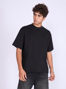 Espanshe - Black Solid Loose Fit T-shirt