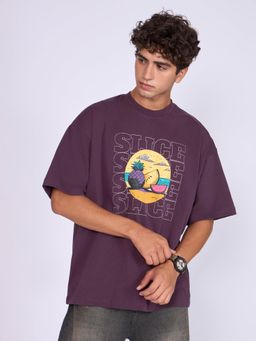 Espanshe - Purple Printed Loose Fit T-shirt