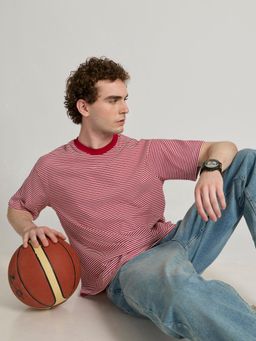 Espanshe - Pink Stripes Loose Fit T-shirt
