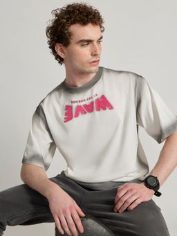 Espanshe - White Printed Loose Fit T-shirt