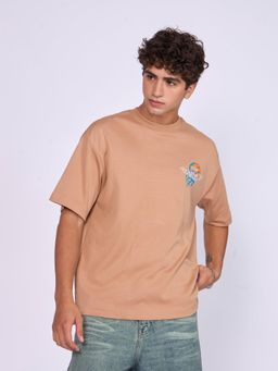 Espanshe - Brown Printed Loose Fit T-shirt