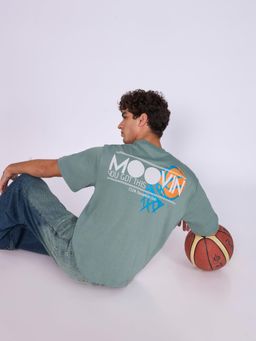 Espanshe - Green Printed Loose Fit T-shirt