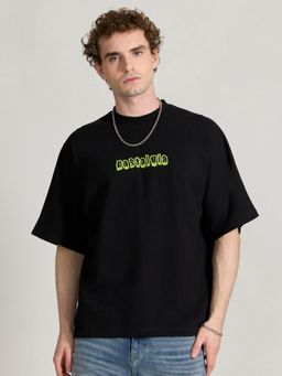 Espanshe - Black Printed Loose Fit T-shirt