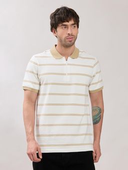 Espanshe - Brown Stripes Regular Fit Polo T-Shirt