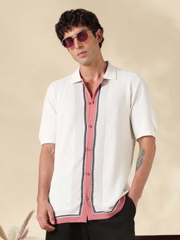 MR BUTTON - White Solid Regular Fit Shirt