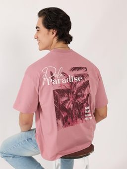 Espanshe - Pink Printed Loose Fit T-shirt