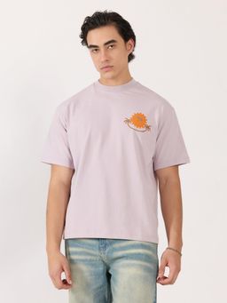Espanshe - Lavender Printed Loose Fit T-shirt