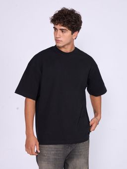Espanshe - Black Solid Loose Fit T-shirt