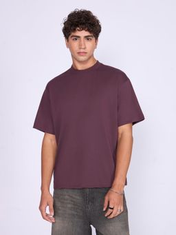 Espanshe - Purple Solid Loose Fit T-shirt