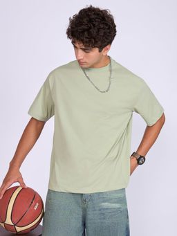 Espanshe - Green Solid Loose Fit T-shirt