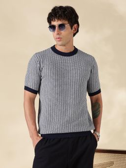 MR BUTTON - Black Stripes Slim Fit T-shirt