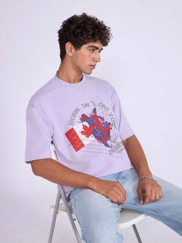 Espanshe - Lavender Printed Loose Fit T-shirt