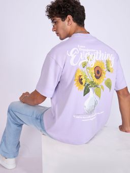 Espanshe - Lavender Printed Loose Fit T-shirt