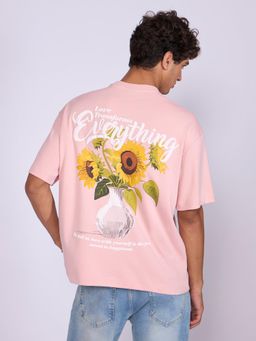 Espanshe - Pink Printed Loose Fit T-shirt