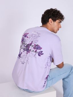 Espanshe - Lavender Printed Loose Fit T-shirt