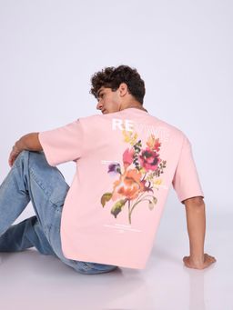 Espanshe - Pink Printed Loose Fit T-shirt