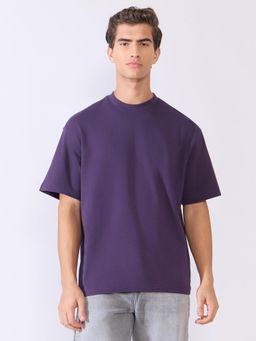 Espanshe - Purple Solid Loose Fit T-shirt
