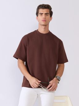 Espanshe - Brown Solid Loose Fit T-shirt