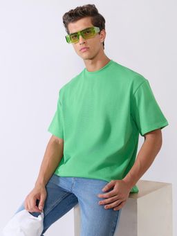 Espanshe - Green Solid Loose Fit T-shirt
