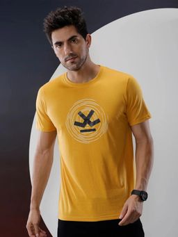 WROGN - Yellow Printed Regular Fit T-shirt