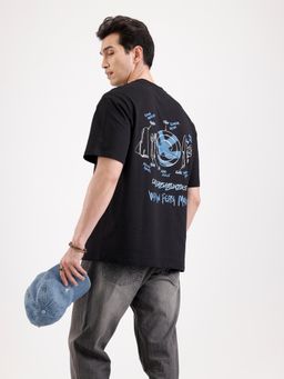 WROGN - Black Printed Oversized Fit T-shirt