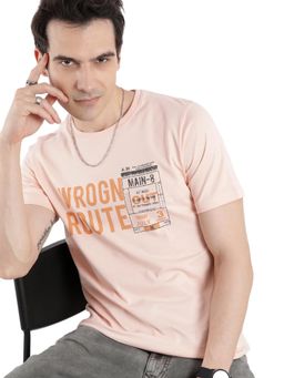 WROGN - Pink Printed Slim Fit T-shirt