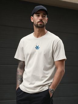 WROGN - Off White Printed Oversized Fit T-shirt