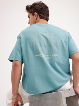 WROGN - Green Printed Oversized Fit T-shirt