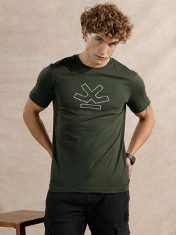 WROGN - Olive Printed Slim Fit T-shirt