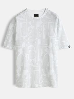 WROGN - White Printed Oversized Fit T-shirt