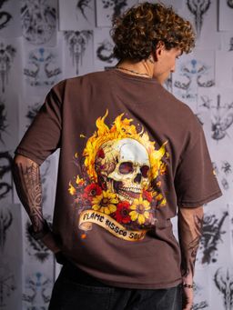 WROGN - Brown Printed Oversized Fit T-shirt