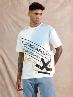 WROGN - White Printed Oversized Fit T-shirt