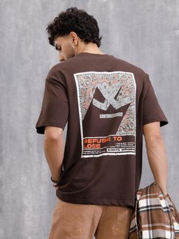 WROGN - Brown Printed Oversized Fit T-shirt