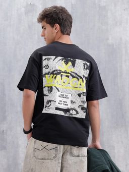 WROGN - Black Printed Oversized Fit T-shirt