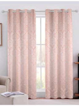 Sivya by Home - Pink Cotton Jacquard Grommet Curtains (Pack of 2)