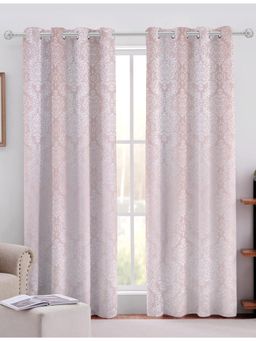 Sivya by Home - Pink Cotton Jacquard Grommet Curtains (Pack of 2)
