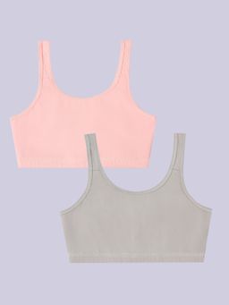 Sillysally - Girls Double Layer Multi-Color Non Padded Non Wired Bra (Pack of 2)